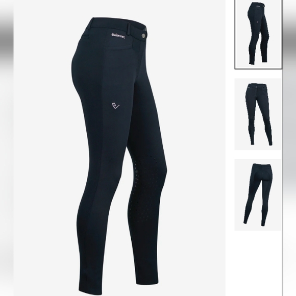 Etalon Vert Quickstar Knee Grip Riding Pants/Breeches Size 36 Small Black